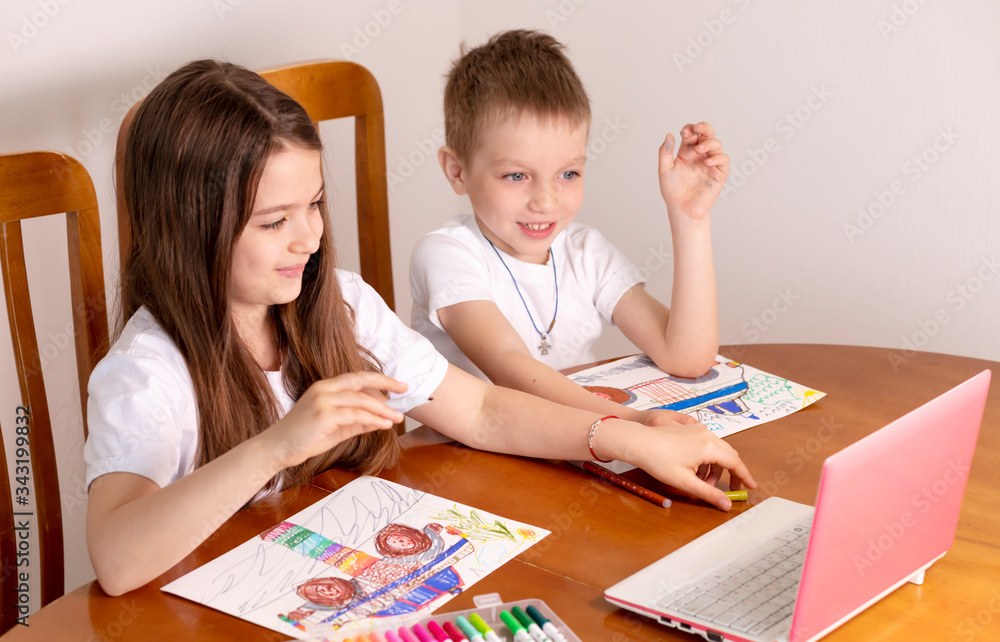 distance education of children, drawing online in quarantine, online drawing lesson distance education of children, drawing online in quarantine, online drawing lesson