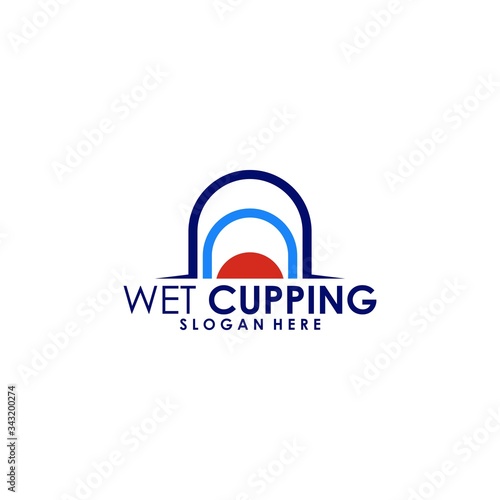 wet cupping clinic logo design concept vector