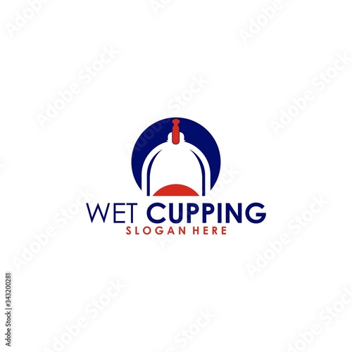 wet cupping clinic logo design concept vector