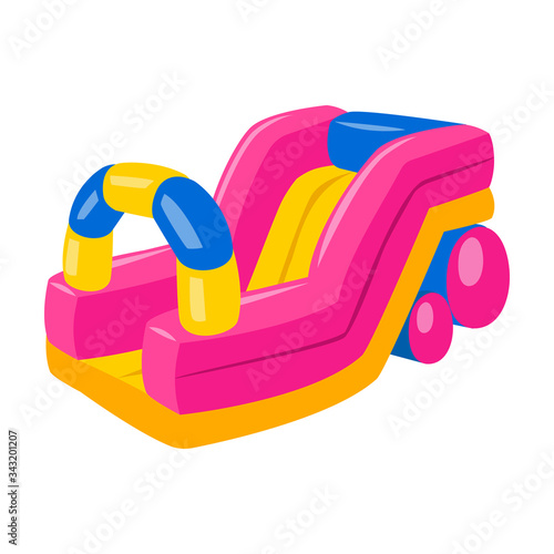 Inflatable slide vector icon.Cartoon vector icon isolated on white background inflatable slide.