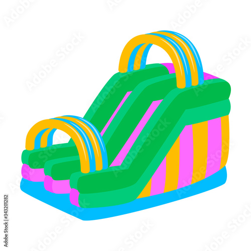 Inflatable slide vector icon.Cartoon vector icon isolated on white background inflatable slide.