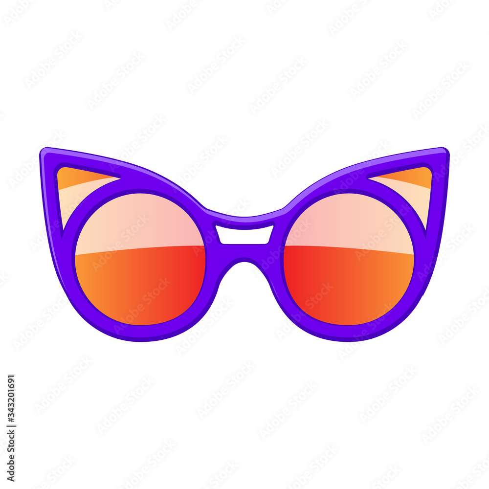 Fototapeta premium Sunglass vector icon.Cartoon vector icon isolated on white background sunglass.