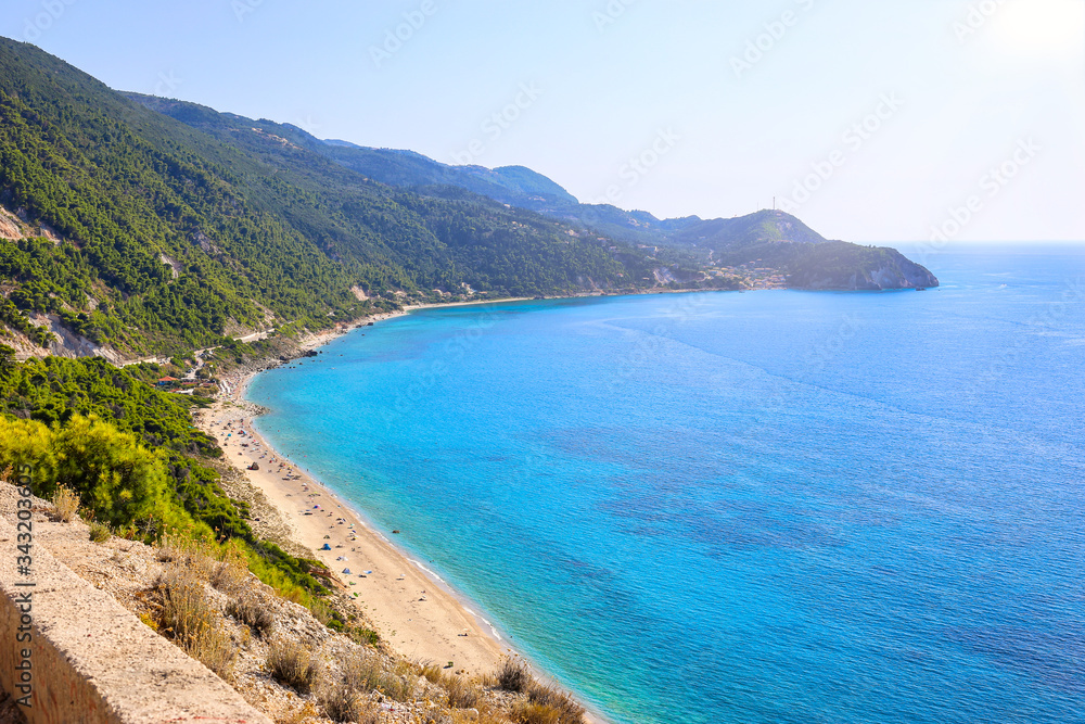 Pefkoulia beach on Lefkada island, Greece