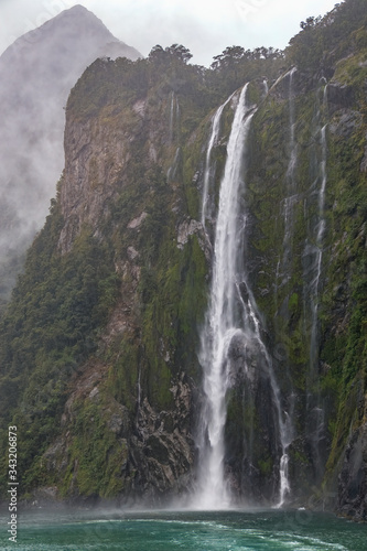 Stirling Falls, Milford Sound, Fiordland National Park, South Island, New Zealand