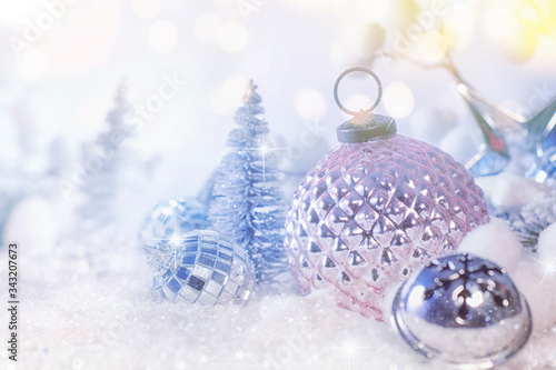 Christmas and New Year holidays background, winter season. Christmas greeting card