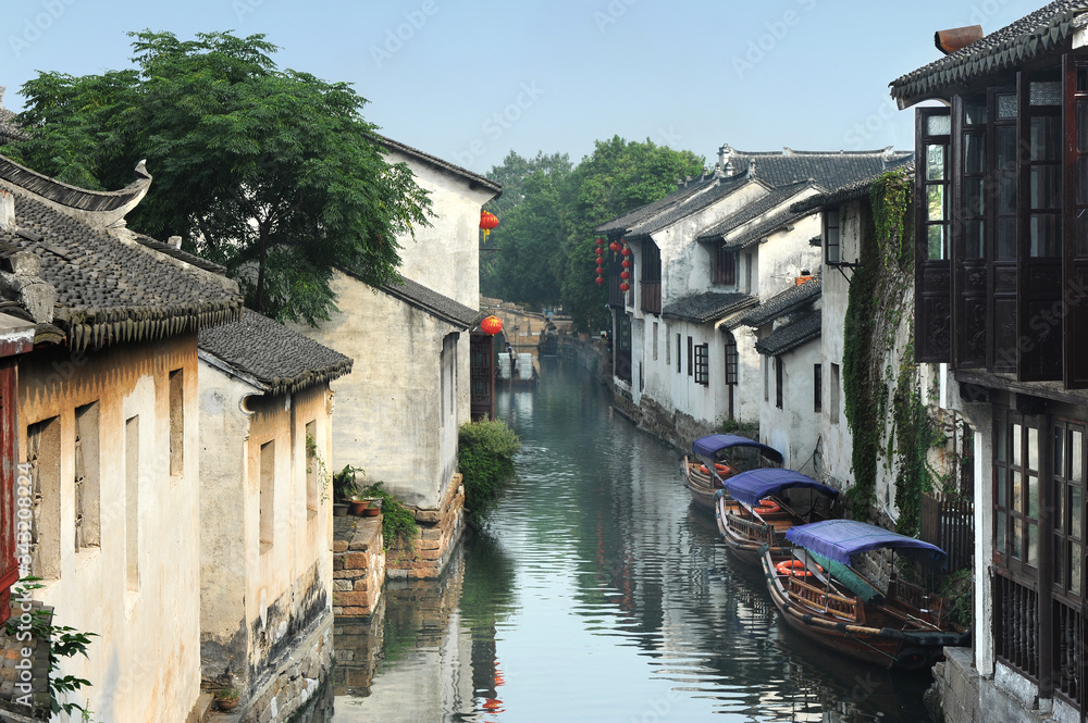 View of typical water town in South China (Zhouzhuang)