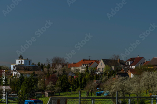 Houses in Bavorov in spring forest in south Bohemia photo