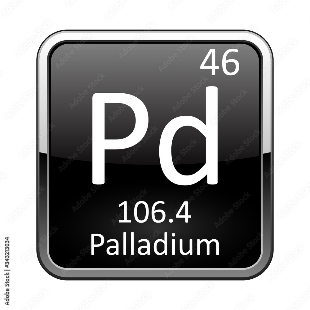 The periodic table element Palladium. Vector illustration