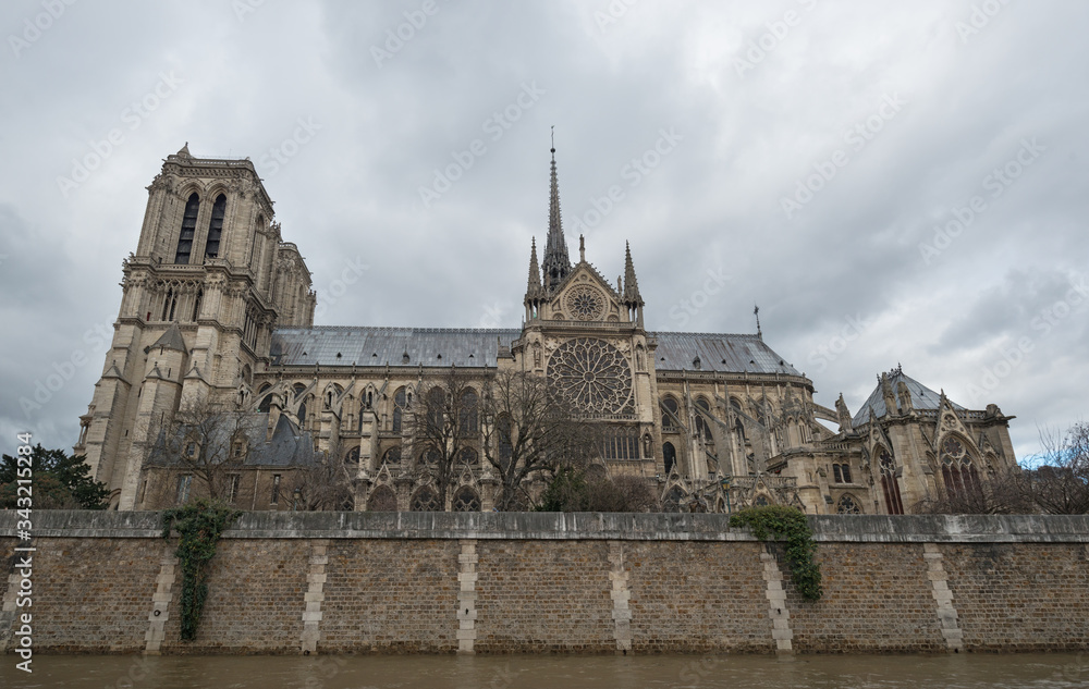 View of the Notre Dame in Paris - France