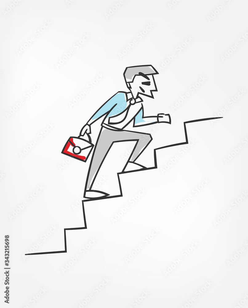 vector character man illustration concept stairs vector character man illustration concept stairs