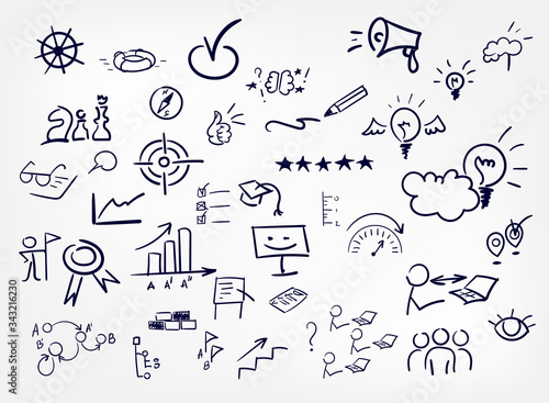 business ideas vector icons doodle