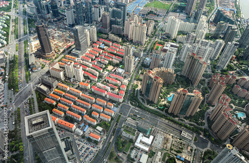 Aerial view of a big city ( Shanghai, China )