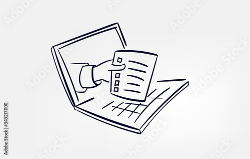 line doodle vector sketch design interview questionnaire form