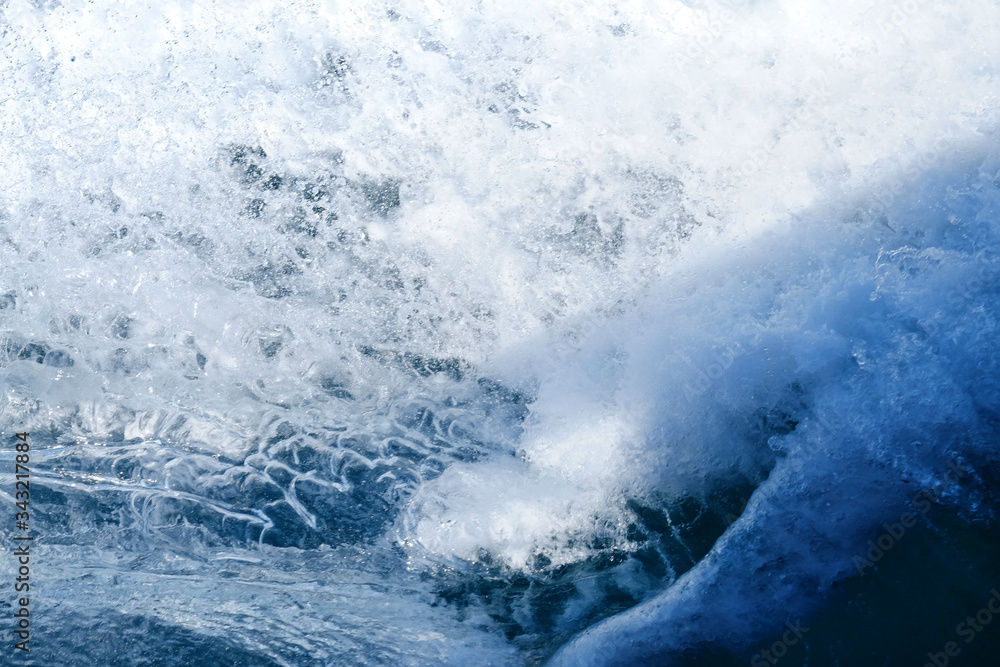 sea spray, sea, wave, blue and white