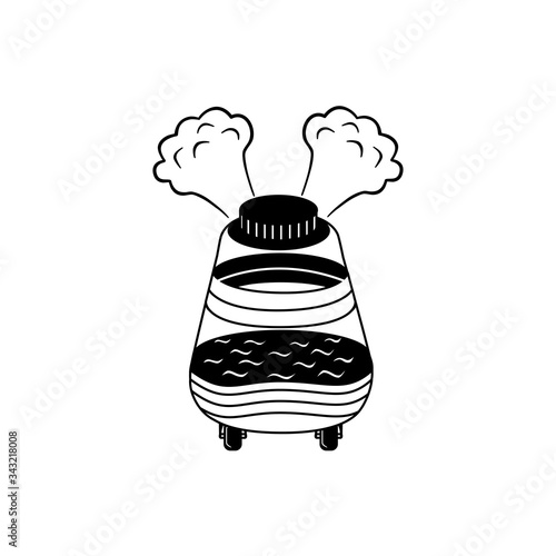 black and white cartoon air humidifier.