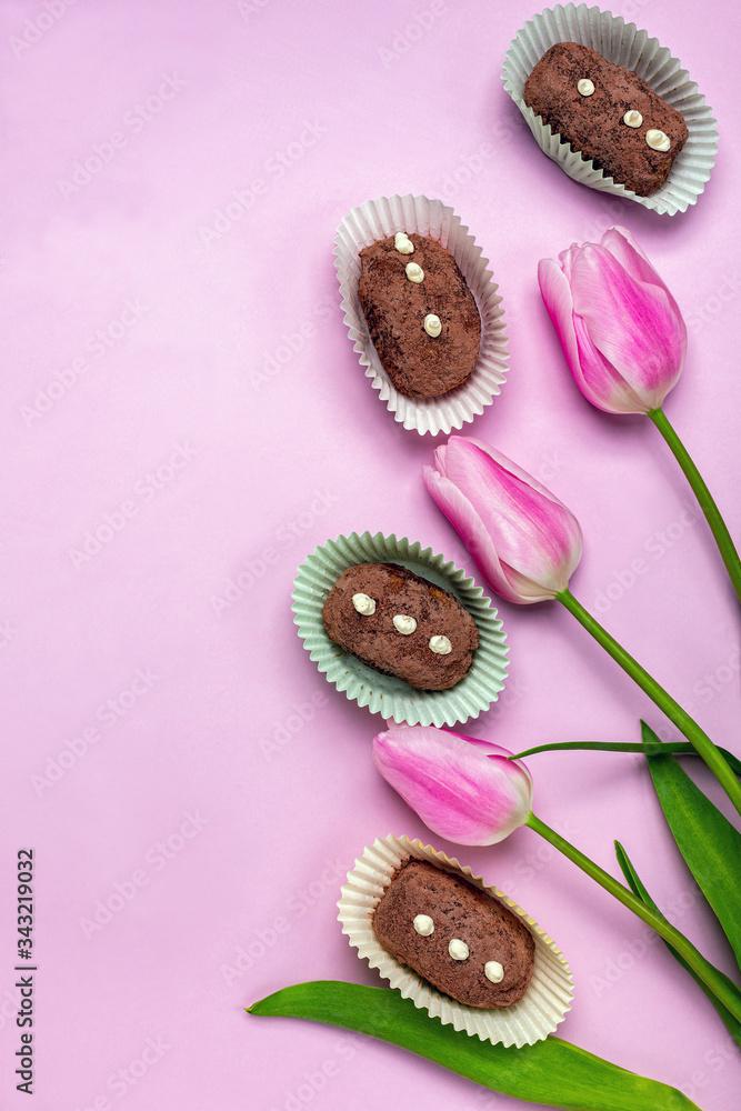 Traditional truffle cakes. Dessert of Russian cuisine. Traditional truffle cakes. Dessert of Russian cuisine.