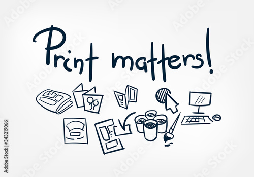 print matters doodle vector hand drawn word lettering simple