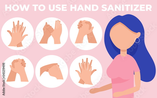Wash your hands with alcohol gel. Personal hygiene, infographic procedure clean disease prevention covid-19.