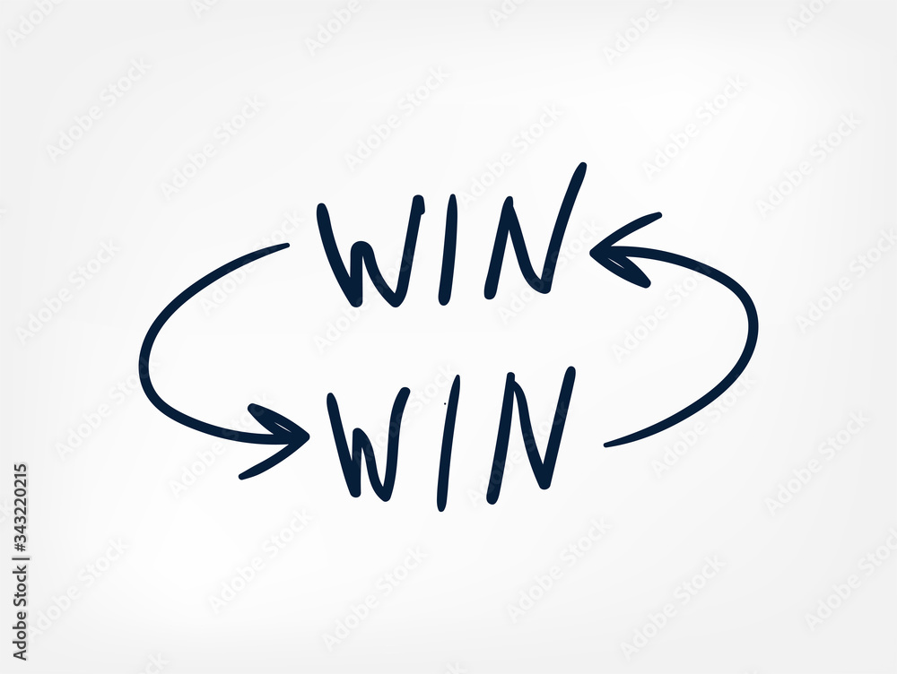 win-win concept vector line doodle hand written illustration simle Stock  Vector | Adobe Stock
