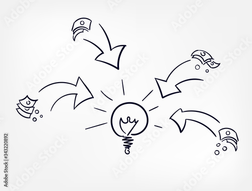 crowdfunding vector hand drawn concept