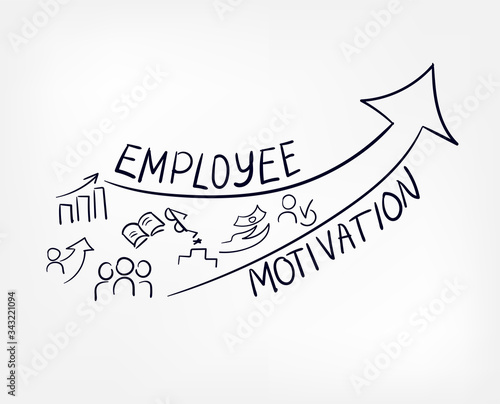 employee motivation vector sketch hand drawn illustration line