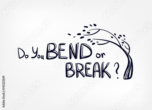 Leinwand Poster resilience bend or break vector sketch hand drawn illustration line