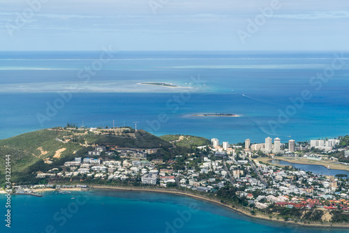 Aerial view of Noumea bay New Caledonia. sky is blue © mathilde