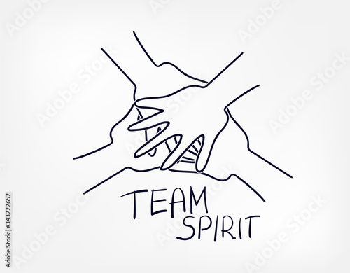 team spirit concept sketch lettering hand drawn doodle