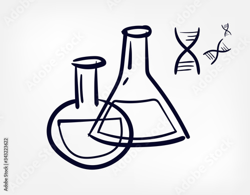 chemistry vector doodle hand drawn line illustration symbol