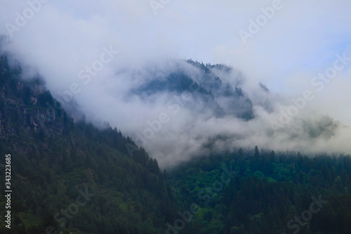 scenery of a mountains in a hill station in morning
