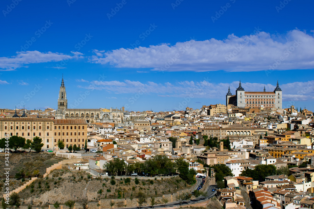 Wide view of the beautiful Toledo city, Spain