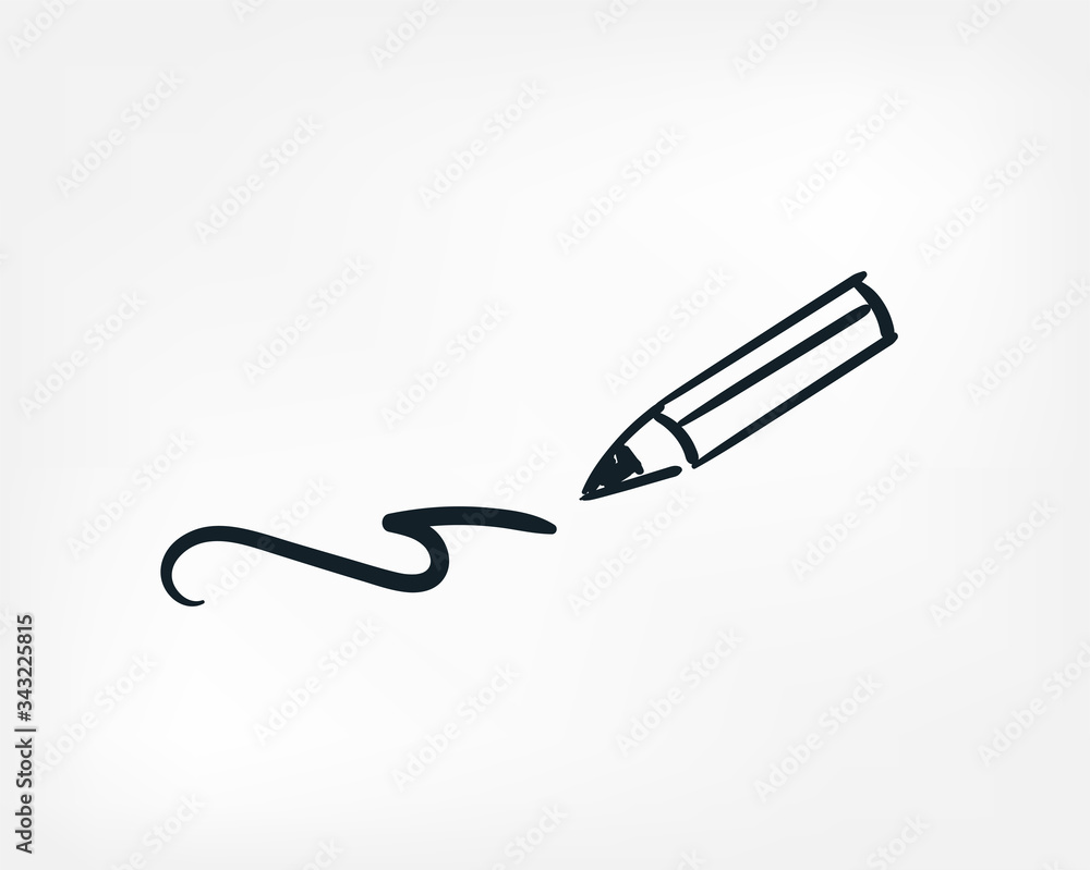 pencil line draw line art doodle vector symbol sign concept pencil line draw line art doodle vector symbol sign concept
