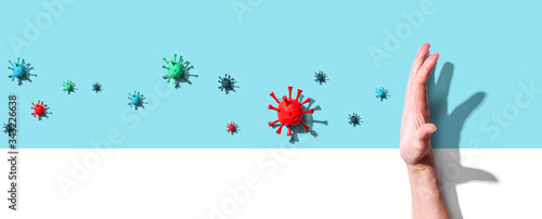 Stop epidemic influenza and Coronavirus Covid-19 concept