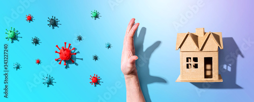 Foto Protect your family from epidemic influenza and Coronavirus Covid-19 concept