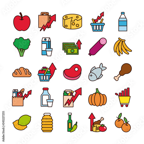 bundle of commodity basket icons