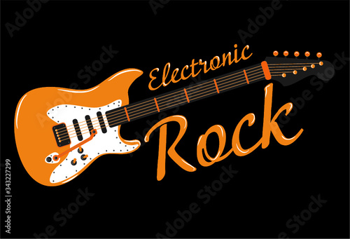 Rockn roll guitar tshirt print graphic design vector art