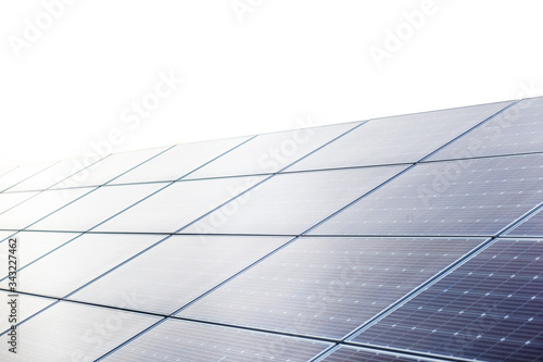 Solar panels against the sun