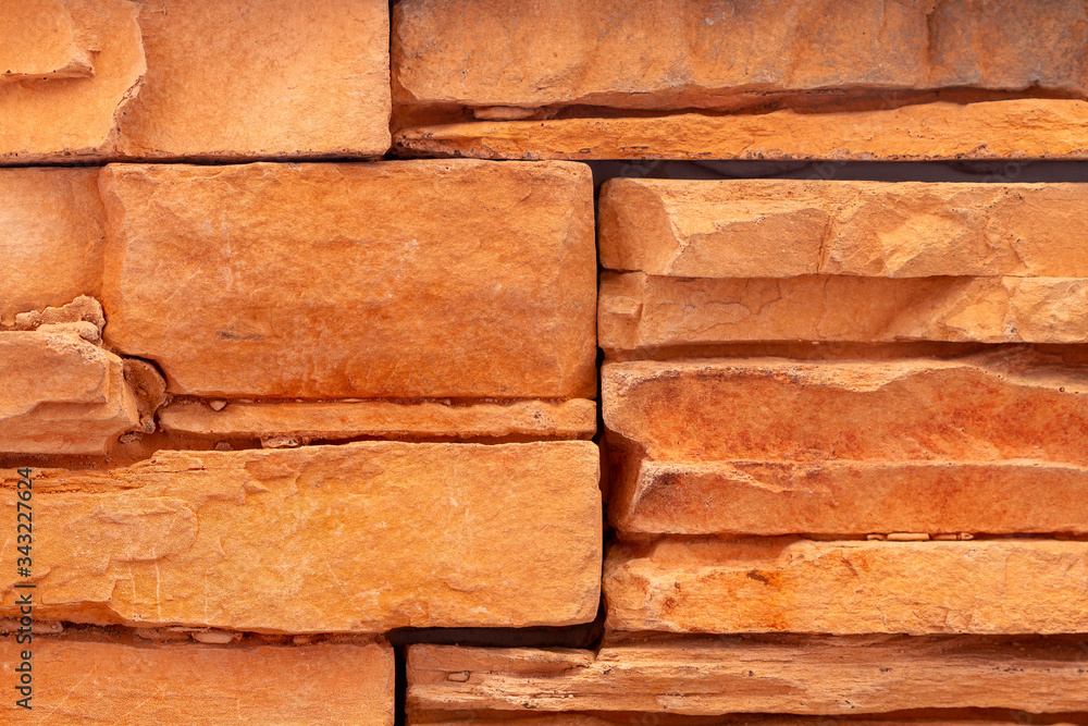 Obraz premium Brick decorative wall in the salt of the apartment close-up