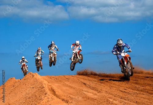 Bild auf Leinwand Dirt-bike Motocross Race