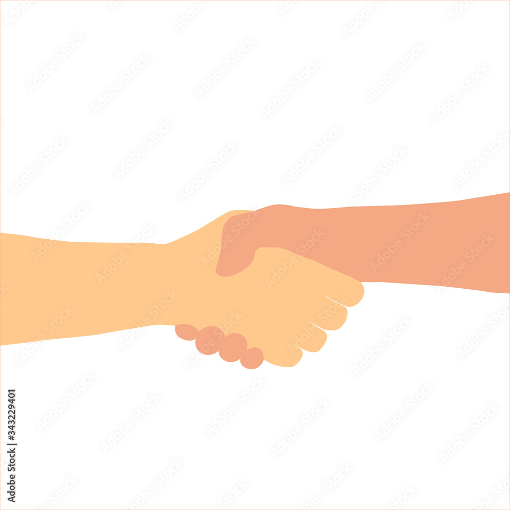 Flat handshake pictogram is isolated on a white background Flat handshake pictogram is isolated on a white background
