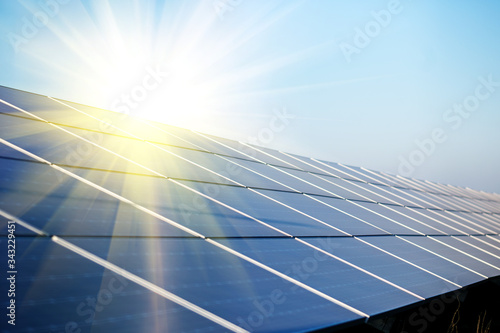Solar panels anainst sunshine