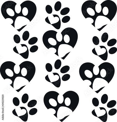 Animal Paw Silhouette, vector, illustration