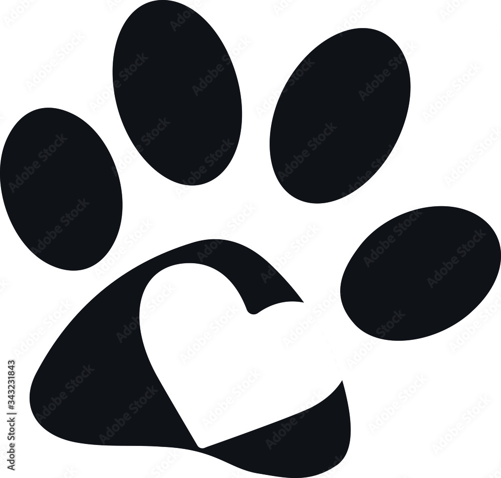 Animal Paw Silhouette, vector, illustration Animal Paw Silhouette, vector, illustration