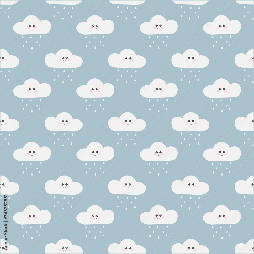 Seamless pattern with clouds for children's textiles, clothes. Vector illustration Seamless pattern with clouds for children's textiles, clothes. Vector illustration