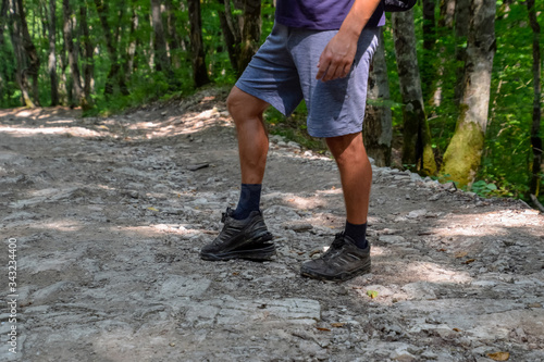 Wallpaper Mural detached sole on the tourist's sneakers. They broke their boots in the woods. Torontodigital.ca