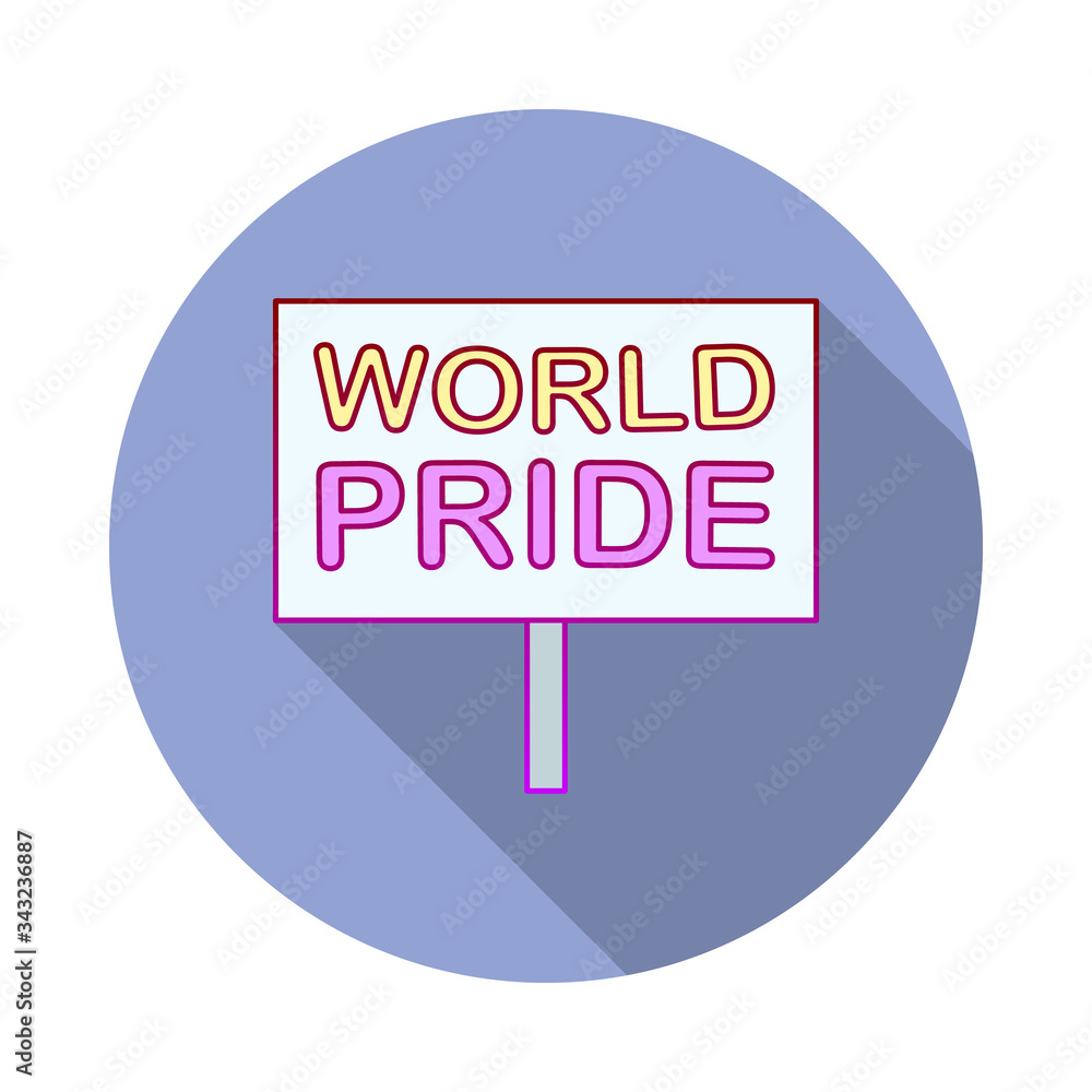 Pride day, sign long shadow icon. Simple color vector of World pride day icons for ui and ux, website or mobile application Pride day, sign long shadow icon. Simple color vector of World pride day icons for ui and ux, website or mobile application
