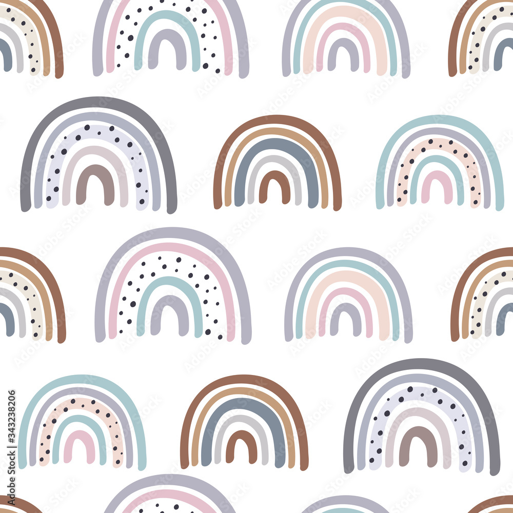 seamless pattern with pastel rainbows - vector illustration, eps seamless pattern with pastel rainbows - vector illustration, eps