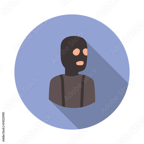 colored avatar of bandit long shadow icon. Simple color vector of Avatar icons for ui and ux, website or mobile application