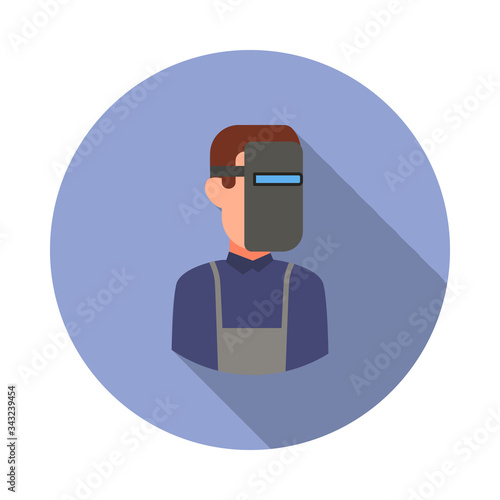 colored avatar of welder long shadow icon. Simple color vector of Avatar icons for ui and ux, website or mobile application