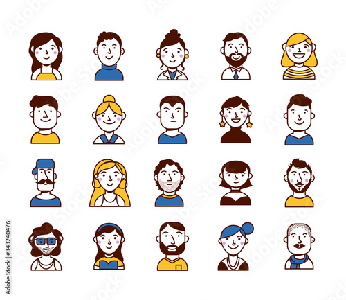 Wallpaper Mural bundle of people group characters Torontodigital.ca